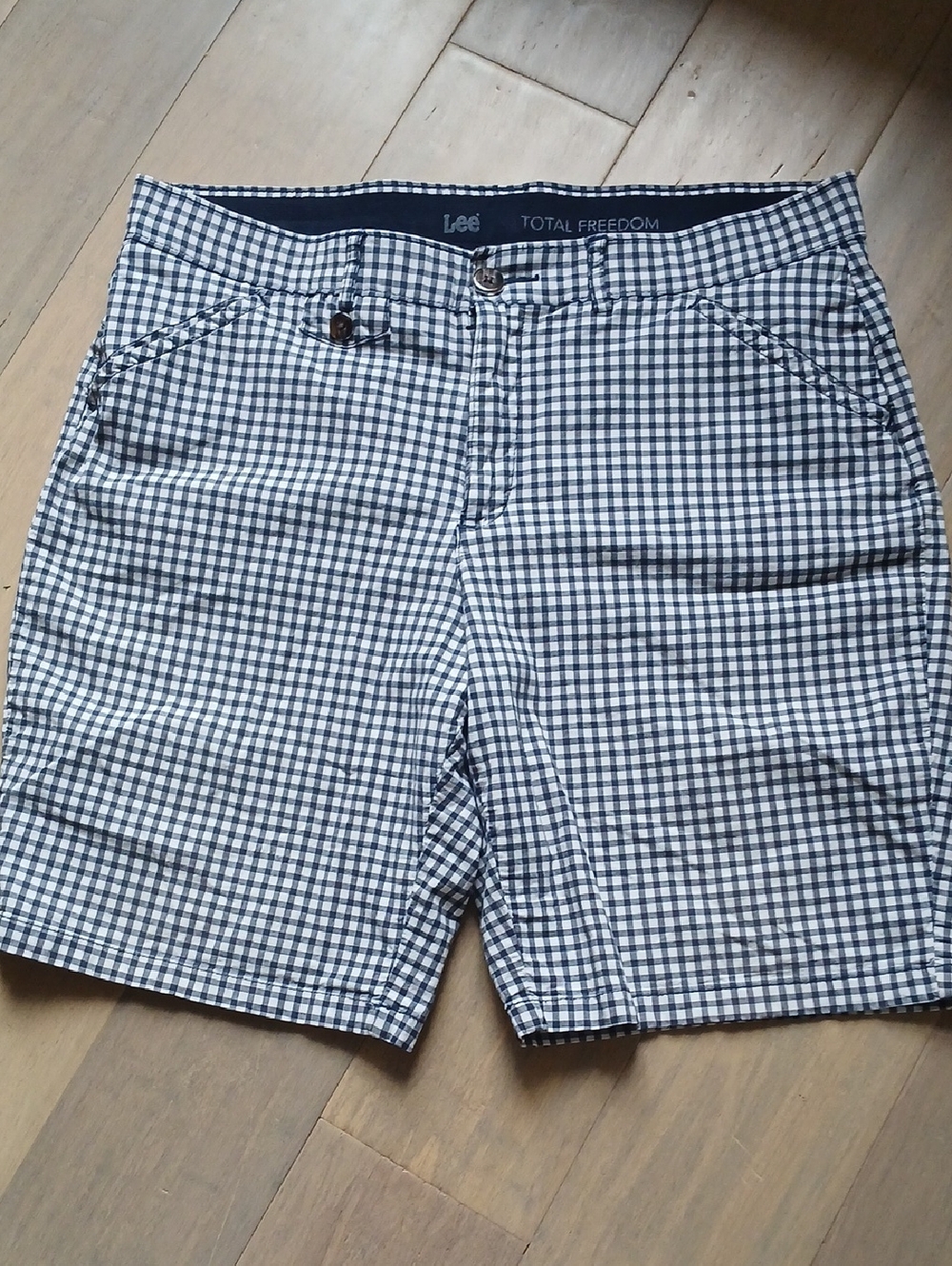 Lee Navy and White Gingham Women's Shorts